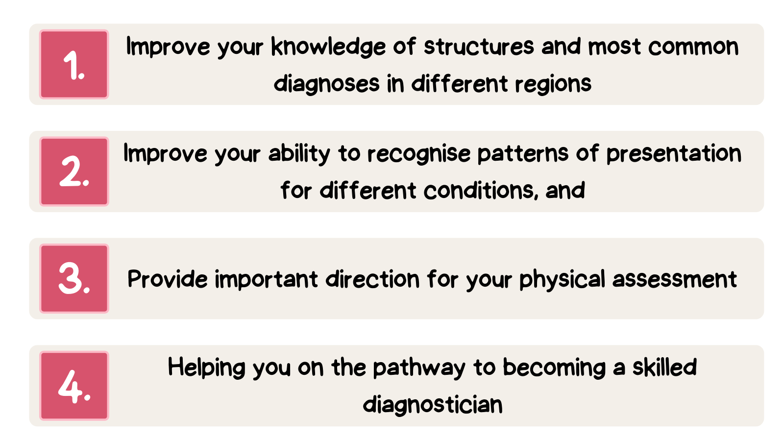 Improve your knowledge of structures and most common diagnoses in different regions-2