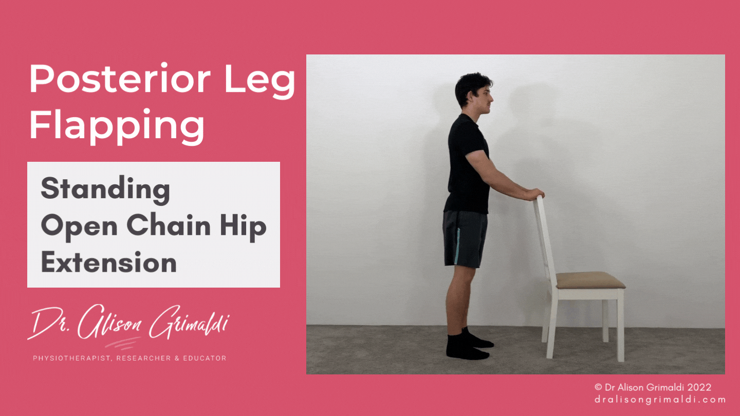 Posterior Leg Flapping - Standing Open Chain Hip Extension Posterior Leg Flapping - Standing Open Chain Hip Extension